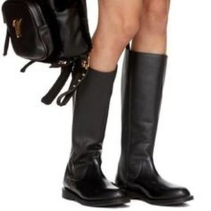 RARE Dr. Martens Women's Chianna Knee-High Black Polished Smooth Boots US 7